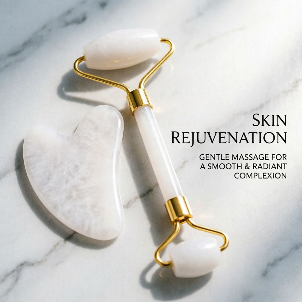 Jade Roller Stone - White Gua Sha Natural Jade White
