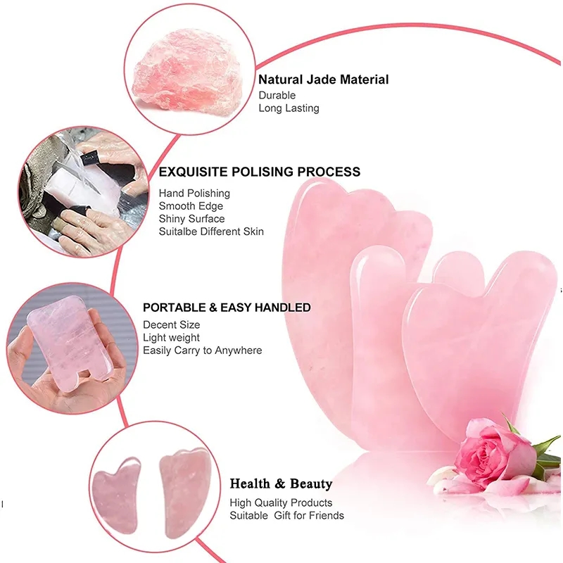 Rose Quartz Gouache Scraper Fa - Jade Roller Stone review and price
